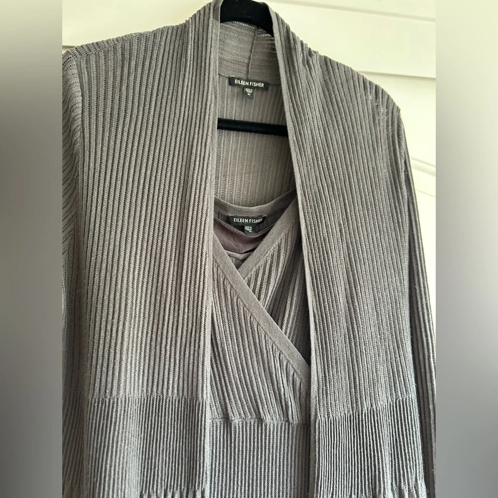 EILEEN FISHER Refined Viscose Pleat Kick Surplice Knee Length Dress, XL NWT - Picture 15 of 15